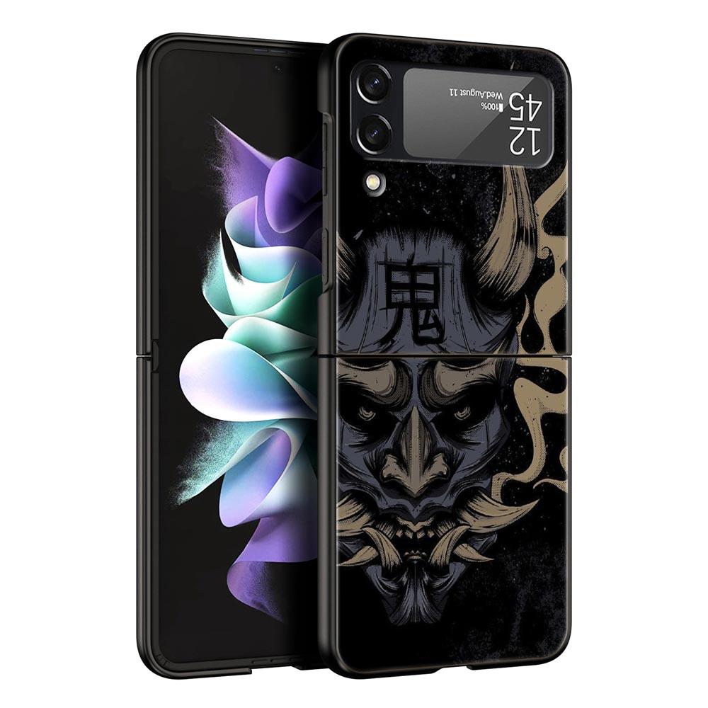 Etui na telefon Samurai Oni Mask dla Samsunga Galaxy Z Flip 3 4 5 Składana obudowa Dla Samsunga Z Flip3 Flip4 Twarde PC Fundas Pokrowiec Bumper