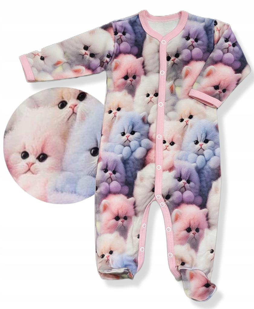 Full Zip Romper 116 Children' Pajamas with Cats