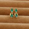 2PC Korean Stainless Steel Tragus Piercing Helix Green Studs Earrings for Women Flower Geometry Trendy Ear Piercing Body Jewelry