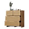 Hochwertiger Rattan-Schrank mit 4 Schubladen und Griffen aus Massivholz - Geeignet für Schlafzimmer, Wohnzimmer, Esszimmer, Flur - Maße: B80/H80/T38 cm