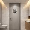 Kreative 2D Flache WC-Türschilder 12cm Lustige Geschlechtsschilder Dekorative Holz-Badezimmer-Hinweisschild Hotel