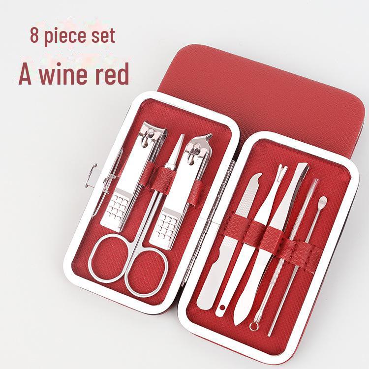 8-Piece Sharp Nail Clipper and Pedicure Manicure Set In Leather Box - Perfect Gift Beauty Tool