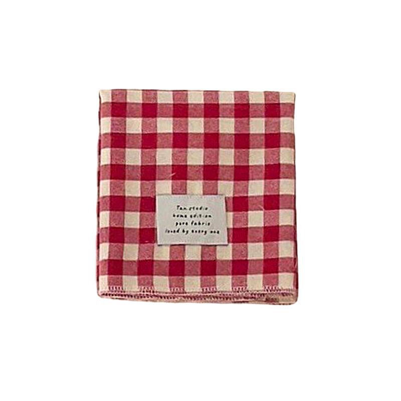 1PC Cotton Plaid Placemat Kitchen Decor Checkered Tablemats Ins Grid Series Meal Mat Photography Props 38x28cm