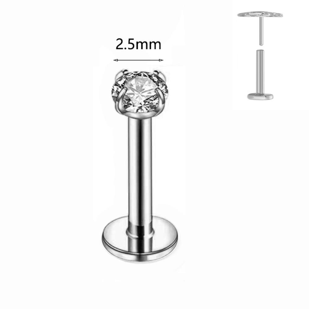 ASTM F136 G23 Titanium Labret Piercing Starfish Earring Stud Bee Leaf Push In CZ Threadless Cartilage 16/18/20G Body Jewelry