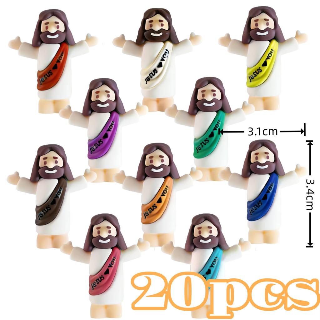 10/60pcs Mini Jesus Decorations Cartoon Statue Set for Holiday Party Scene Decor Festive Room Figurines Christmas Easter Gifts