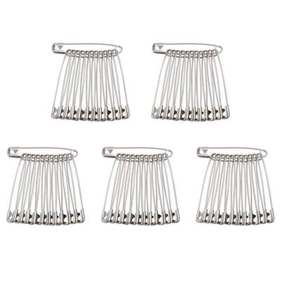 5 Different Sizes Small and Large Safety Pins, Safety Pins for Clothes Pins Sewing, Nickel Plated Steel Safety Pin Bulk (Silver)