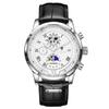 LIGE Men's Quartz Multifunctional Waterproof Watch - Three-Eye Six-Hand Design