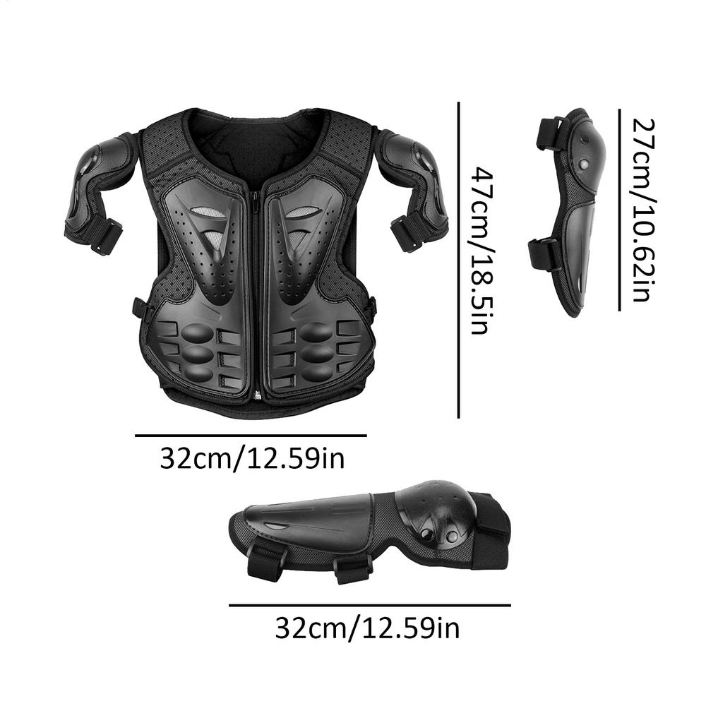 Kids Youth Motorbike Motorcycle Body Arm Jacket Motocross Mountain Cycling Dirt Cycling Protective Gear Vest Arm Protector
