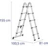 Telescopic aluminum folding ladder 12 steps 08518538 m
