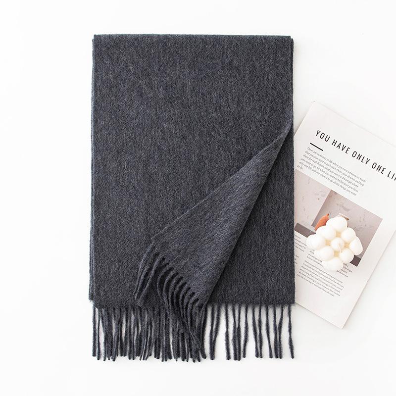 Cashmere Solid Color Scarf for Women Versatile Winter Warm Solid Color Cashmere Scarf  Korean Atmosphere Scarf for Men