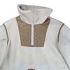 Coach Signature Pattern High Neck Fleece Boa Jacket Ivory Size S Mens