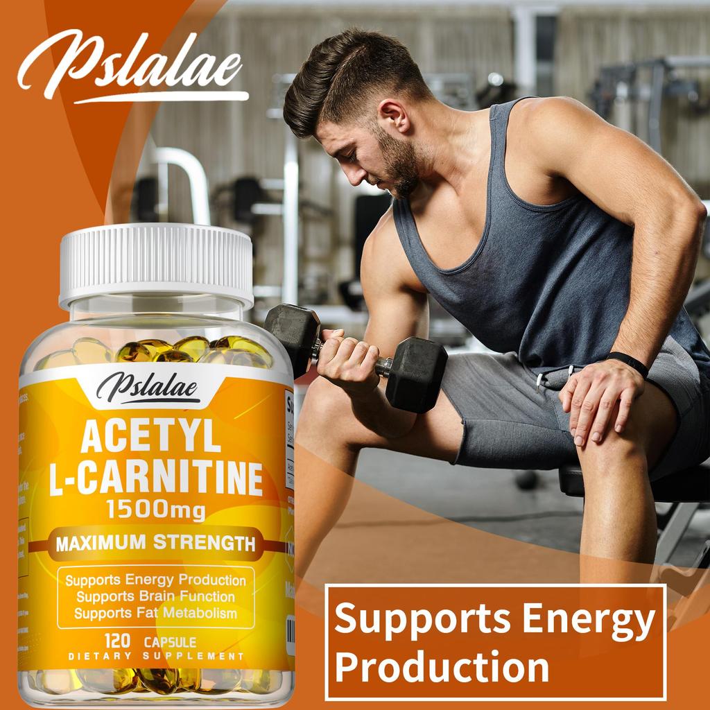 Acetyl-L-Carnitin-Kapseln unterstützen die natürliche Energie, liefern Nahrungsergänzung beim Sport, sind glutenfrei, vegan und für Erwachsene geeignet.