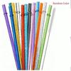11/11PC Reusable Pure Color Belt Glitter Gold Powder Plastic Tube Thickened and Hard Party Creative Reusable Colorful Straw
