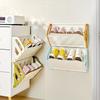 Wall-Mounted Shoe Rack, Hidden Storage Shelf, Foldable Plastic Organizer, No-Drill Installation, Multi-Layer Space Saver
