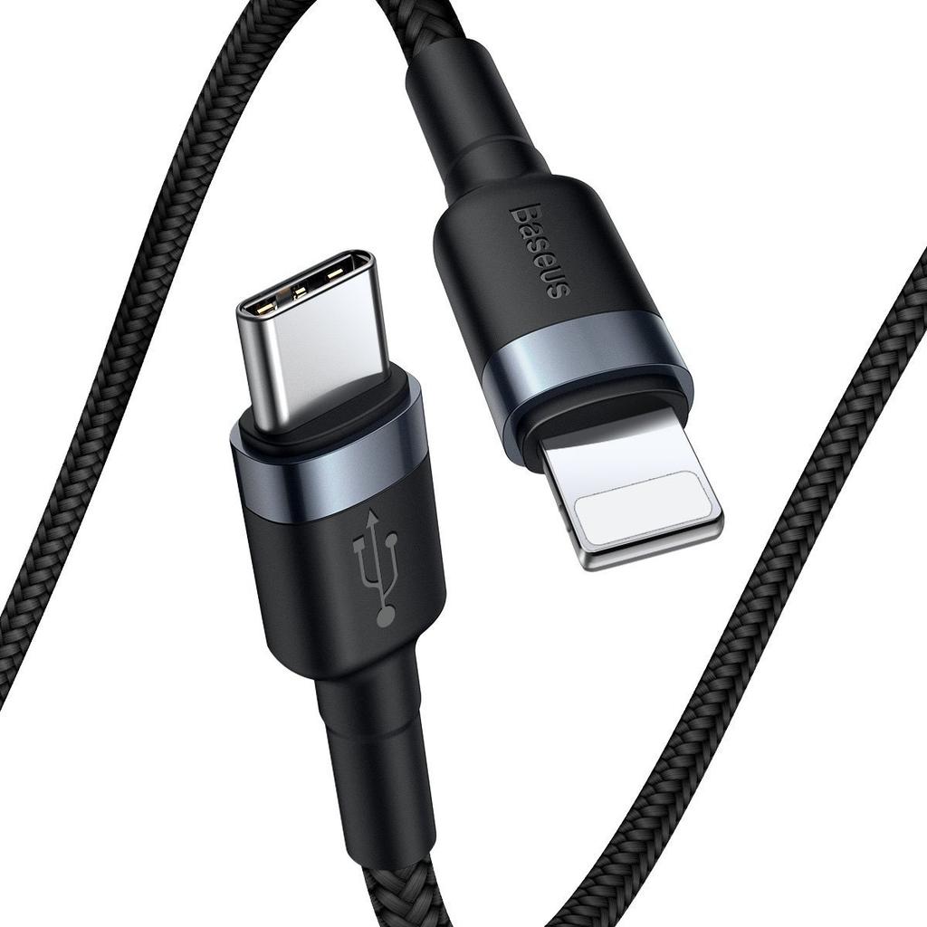 Kabel Usb-C Do Lightning Pd Baseus Cafule, 18W, 1M (Czarno-Szary)