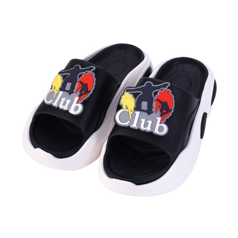 New summer men's one-word indoor and outdoor two-color bottom pad thickened stepping on shit beach slippers wholesale