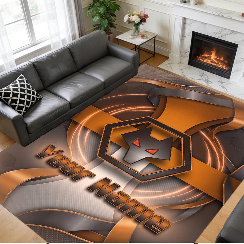 Crystal Velvet Rug Custom Name Text, Soft Non Slip Floor Mat Home DecorWolverhampton Wanderers Football