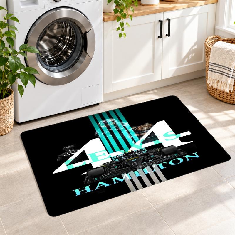 Flannel Kitchen Mat Lewis Hamilton Soft Area Rug Non Slip Floor Carpet Home Decoration