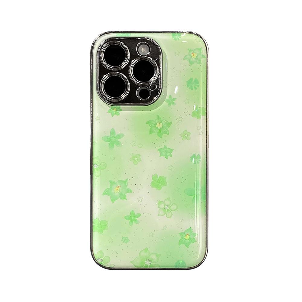 Full Screen Leaves and Stars Are Suitable for iPhone16pro Mobile Phone Case Apple 15 Electroplating Water Condensation Anti-drop 13 Small Fresh