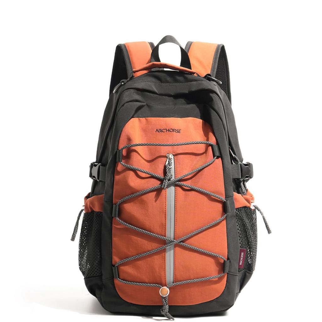 Schoolbag lemon pink wind eaves contrasting color functional backpack couple style vitality outdoor wind leisure travel hiking backpack
