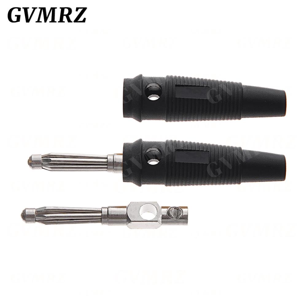 5PCS 4mm 32A High Current Solderless Screw Side Stackable Banana Plug Connector Copper