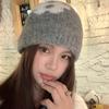Hat Women's Autumn and Winter New Knitted Hat Versatile Flower Bag Head Hat Warm Ear Protection Wool Cold Hat Big Head Circumference