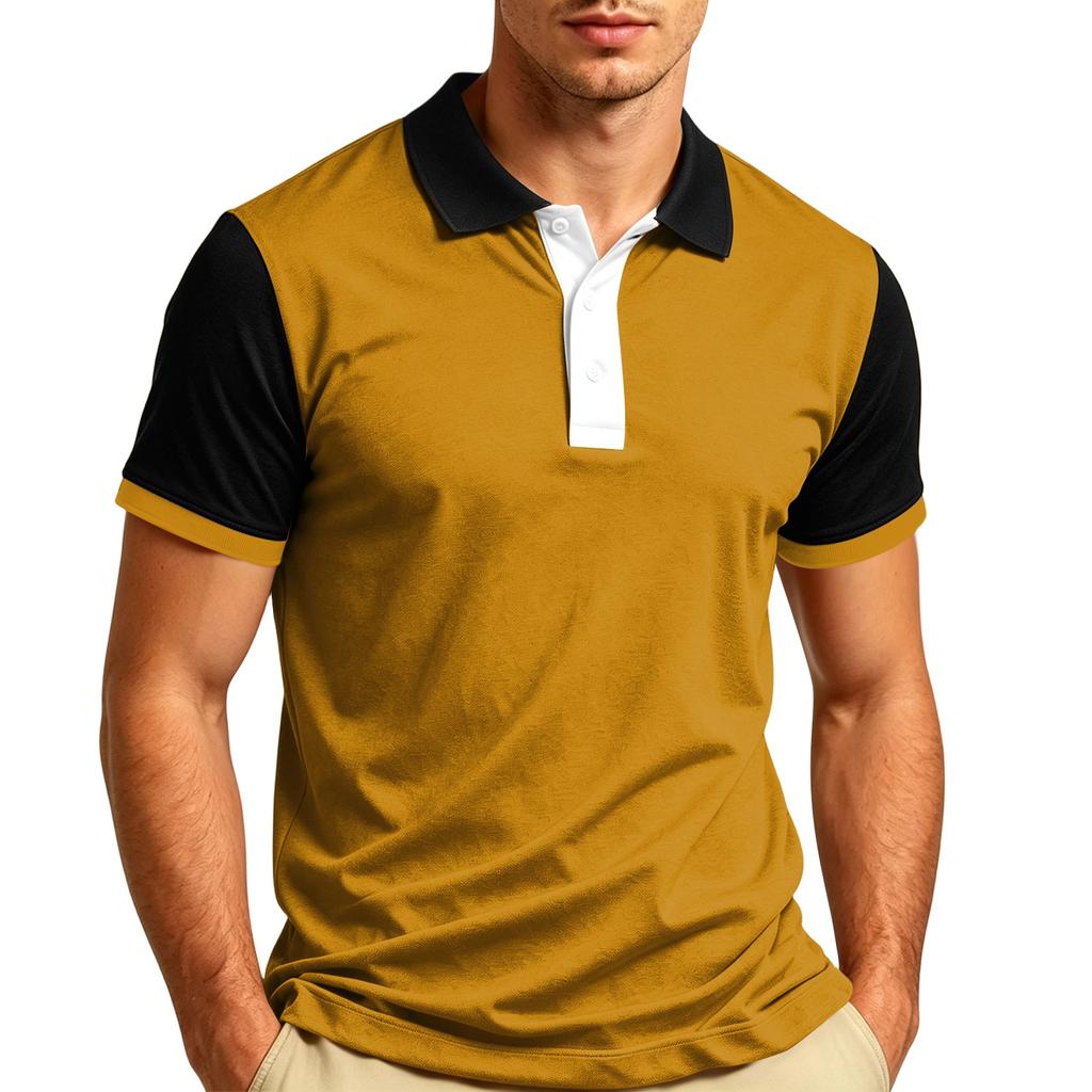 Maglietta Polo Casual da Uomo a Manica Corta con Collo T-shirt Tessuto Leggero Traspirante Morbido Top Estivo