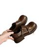 Spot Traubenmutter mit den gleichen Loafers, Doppelschnalle mit einem Pedal, hässlich und niedlich vielseitig retro britischer Stil Großkopf-Lederschuhe Damen
