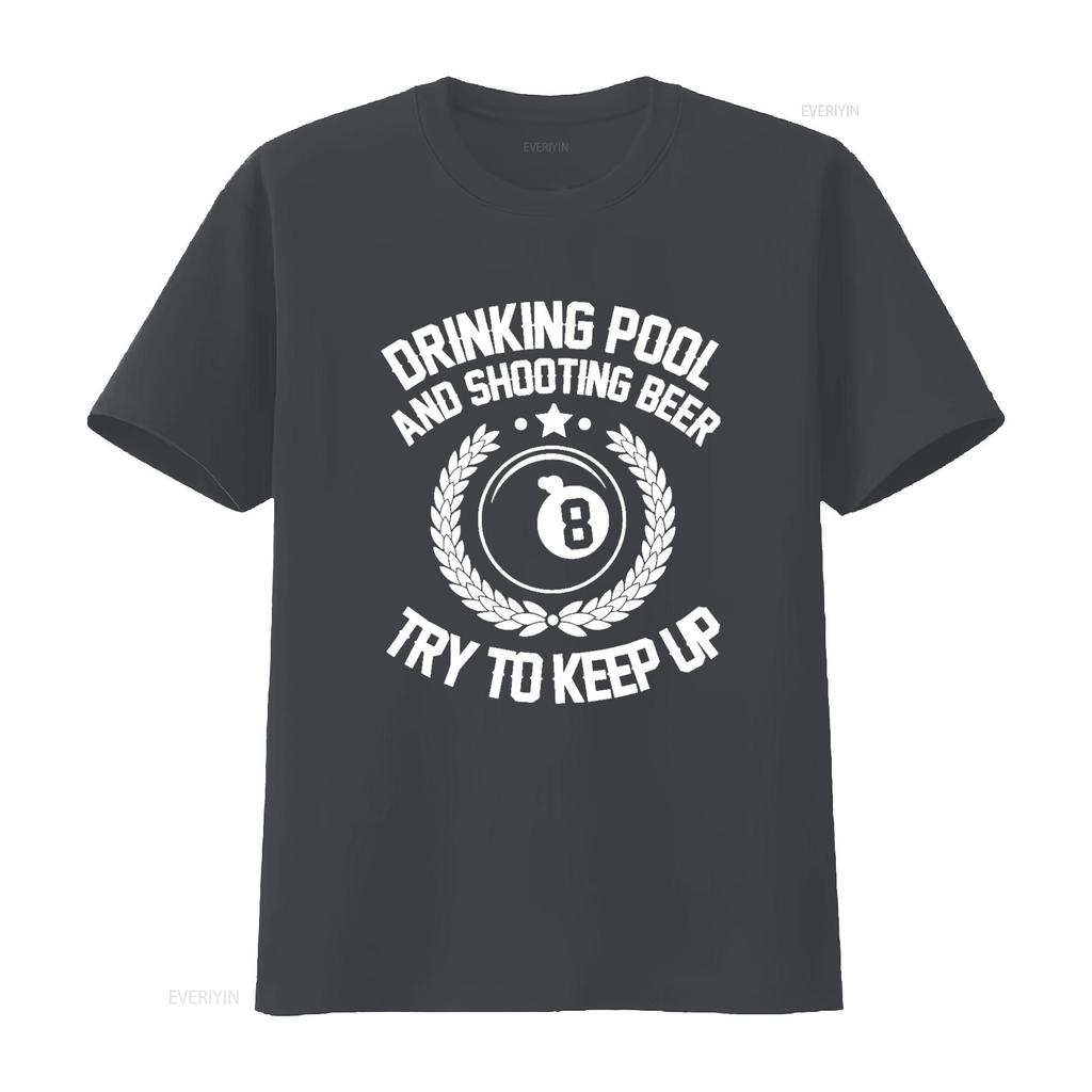 Piscina da bere e sparare birra Divertente Regalo Biliardo T Shirt vintage Lavata Alla moda Leggermente Morbido Top Per l'uso quotidiano