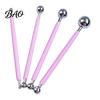 Fondant Decorating Tools 4Pcs Polymer Clay Shaping Tool Set, Sculpting Stick with Stainless Steel Ball, 4 Size DIY Pottery Modeling