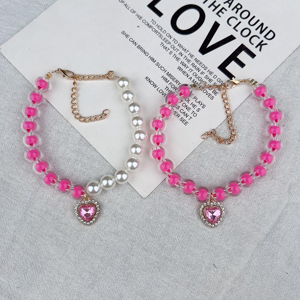 Colorful Beaded Cat Necklace with Bell - Adorable Pet Collar for Yorkshire & Hairless Cats