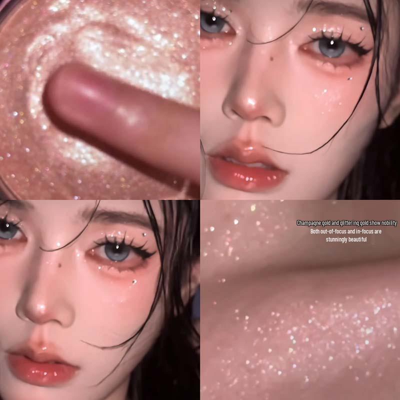 Clear Shimmer Diamond Highlighter & Pearlescent Blinding Eyeshadow for Face, Eyes, Nose, and Under-Eye Brightening