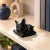 White Bulldog Model for Painting Sleeping French Figurine, 3D Printed Small Dog Statue, Cute PLA Animal Sculpture Home, Office, Desktop, Car Dashboard