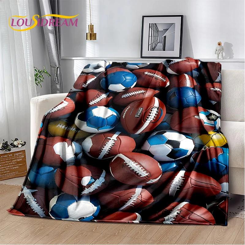 Rugby Field Rugby 2025 Style New American Football Cartoon Soft Blanket,Soft Throw Blanket for Home Bedroom Bed Sofa Travel Kids