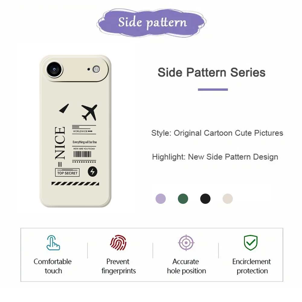 For iPhone 17 Air Case Boarding Ticket Pattern Printing Straight Edge TPU Phone Back Cover