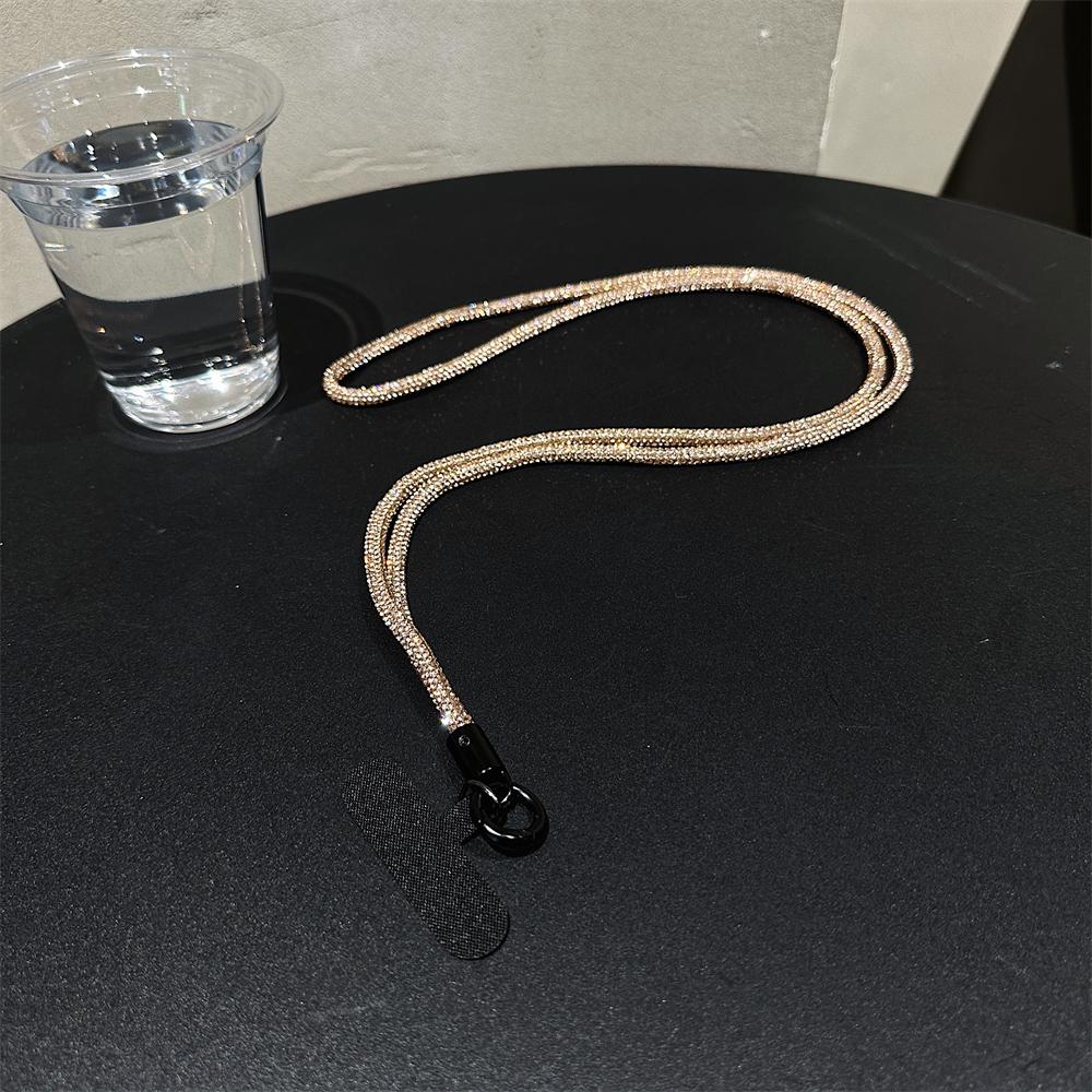Luxury Rhinestone Crossbody Lanyard Strap Phone Bracelet Glitter Chain Phone Pendant Charm Anti-Lost Lanyard Jewelry