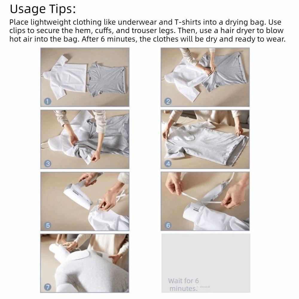 Folding Clothes Dryer Bag Elastic Opening Clothes Drying Bag Portable Garment Drying Bag Business