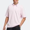 Adidas NEO Solid Color Loose Casual Short Sleeve Polo Shirt Unisex Tops Pink HM2013