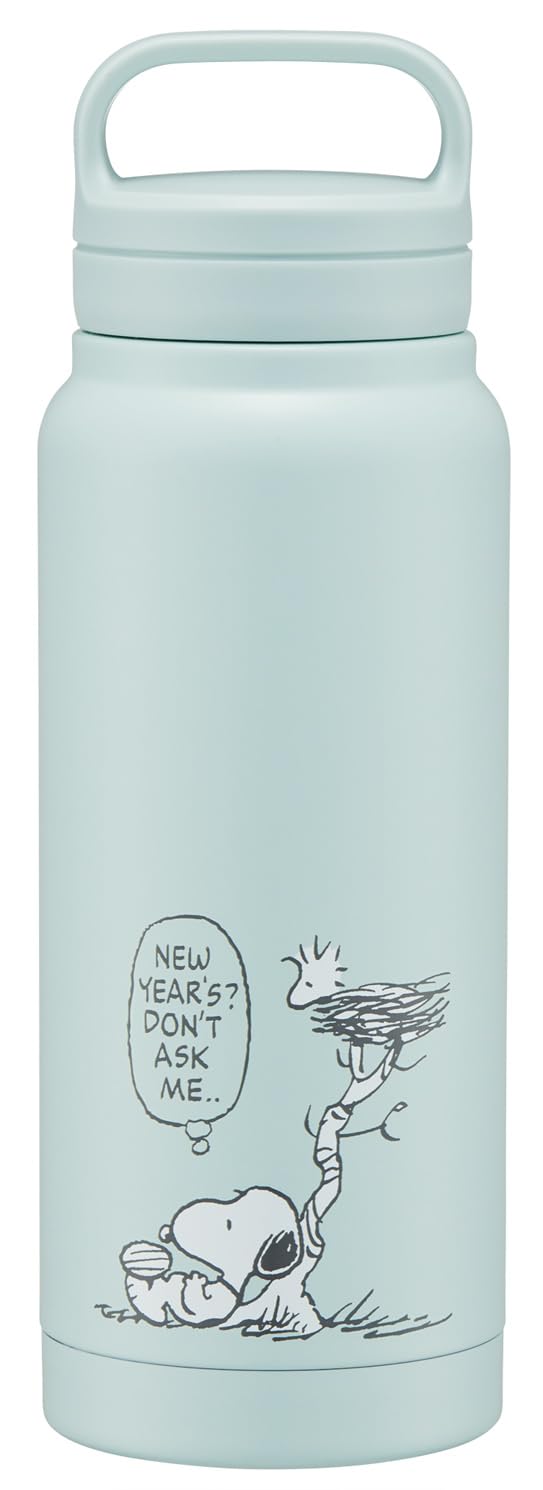 Skater Stainless Steel Insulated Water with Screw Snoopy Smoky Pastel Blue Bottle, 500ml, Handle, (STSC5-A)