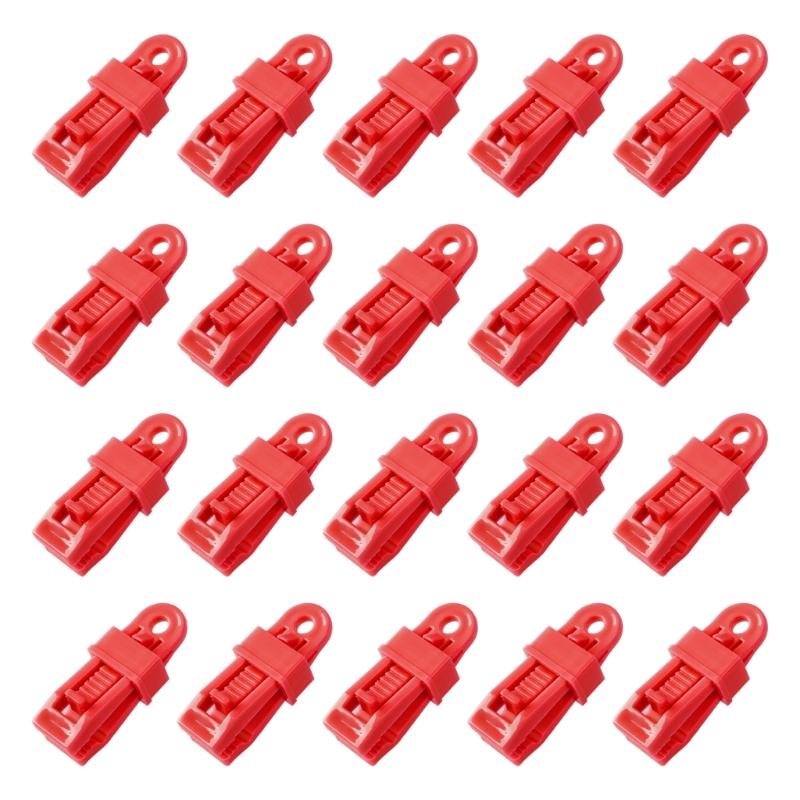 Pack of 20 Large Tent Clamps Strong Grip Windproofs Tent Fasteners PP Texture Perfect for Camping Tents Tarps and Outdoor