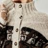 Dimanaf 2025 Plus Size Autumn Sweaters Cardigan Pockets Women Pattern Printing Buttons Sweaters Knitting Loose Sweater