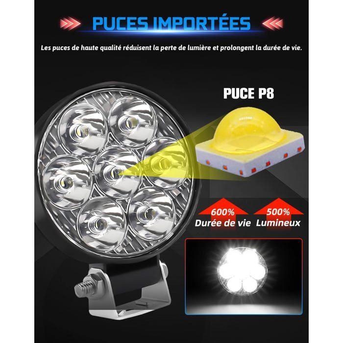 2.5 Pouces 24W Rond Phare De Travail Led 12v 24v, 2PCS Mini Phare De Travail Led IP68 6500K