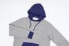 Polo Ralph Lauren Vintage Pullover Sweatshirt with Attached Size Men's Two-Tone Hood, M, GRHTR/NVY (Product Code 01020155)