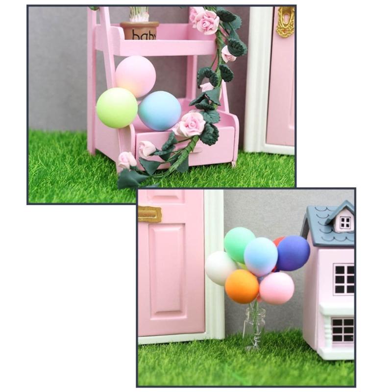 Pack of 8 Colorful Small Resin Balloon Portable Accessory for Dollhouses Garden Creative Landscape Accent Daily Use