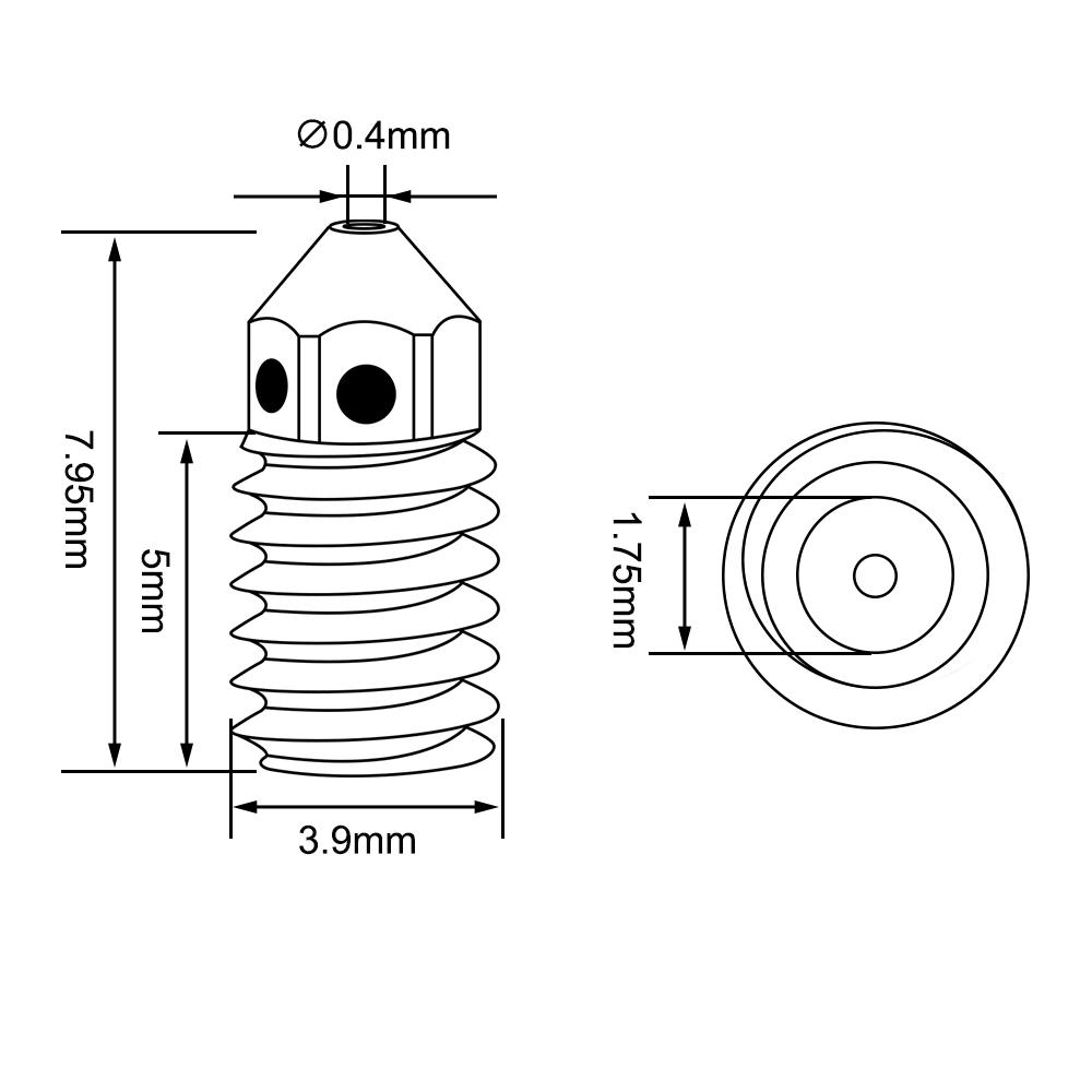 Nozzle For Bambu Lab A1/A1 Mini 0.2 0.4 0.6 0.8mm Hard Steel Brass Replaceable Nozzle For Bambulab A1 Upgrade Hotend