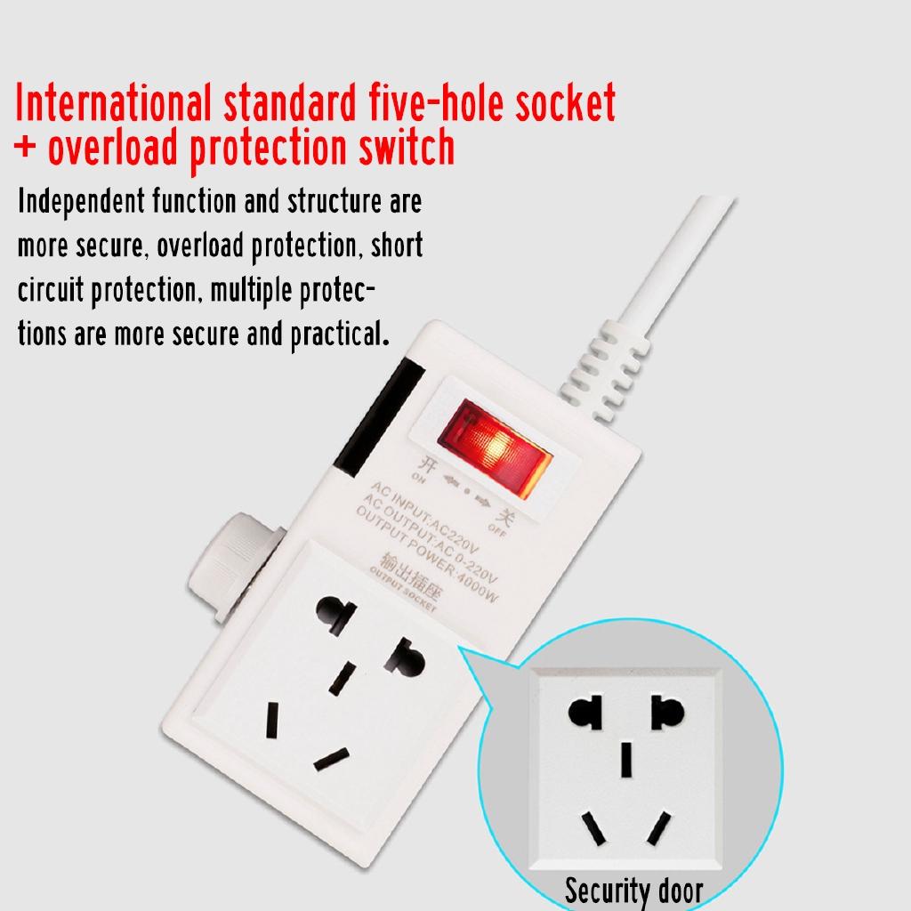 LCD Speed Regulation Variable Voltage Controller 220V For Speed Motor Dimming Temperature 1.2M Cable Stepless 4000W