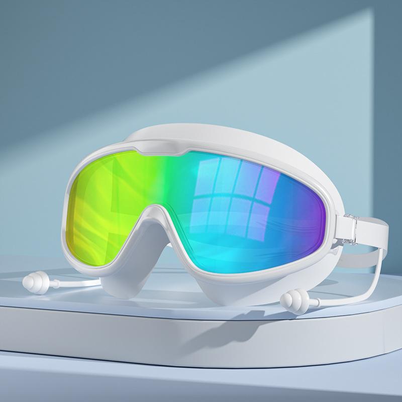 High Definition Anti Fog and Waterproof Women's Large Frame Swimming Goggles Professional Men's Swimming Goggles Safety Lenses