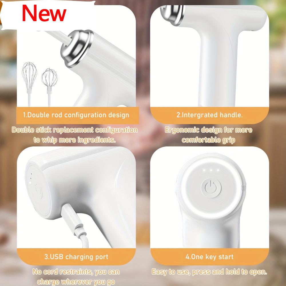 2025 New Wireless Electric Food Mixer 3 Speed Egg Beater for Baking Dough Cake Cream Milk Frother Portable Kitchen Tool