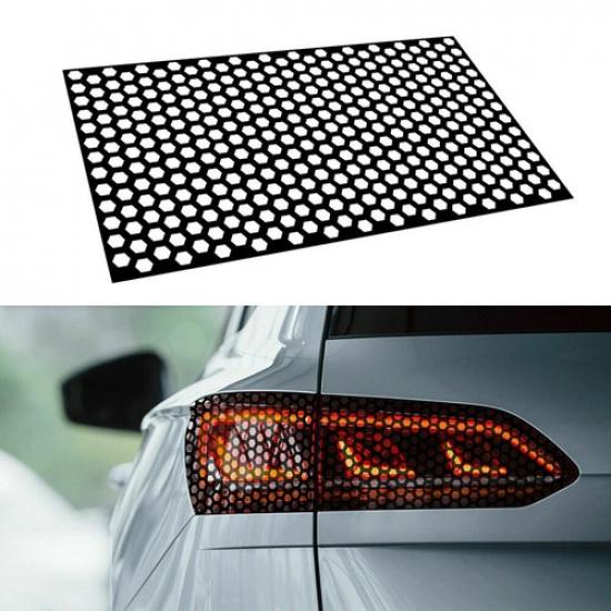 Car Rear Tail Light CoverHoneycomb Sticker Tail-lamp Decal Accessories Black