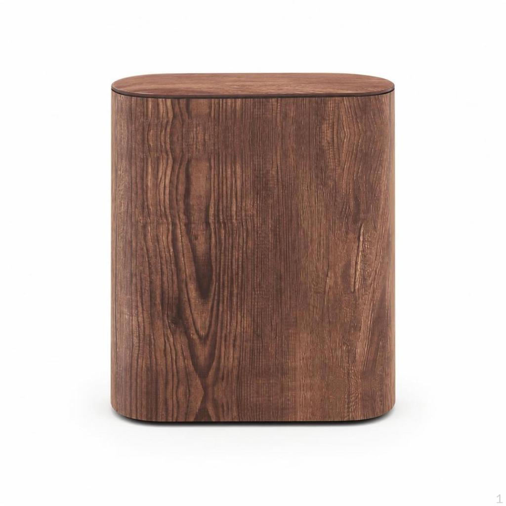 Trash woodgrainGrain Can with Lid Narrow Rectangular Waste Bin for Lavatory, Office, Kitchen
